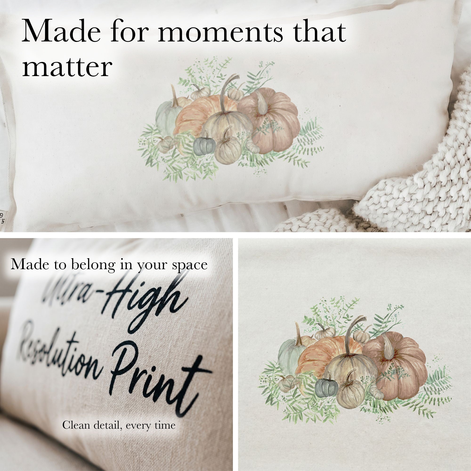 Lumbar Pillows - Pumpkin Bunch Watercolor