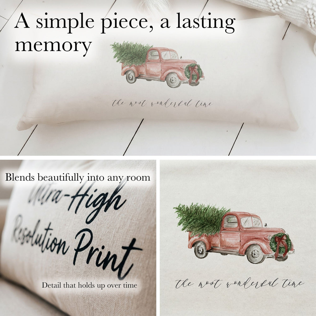 Lumbar Pillows - The Most Wonderful Time Watercolor