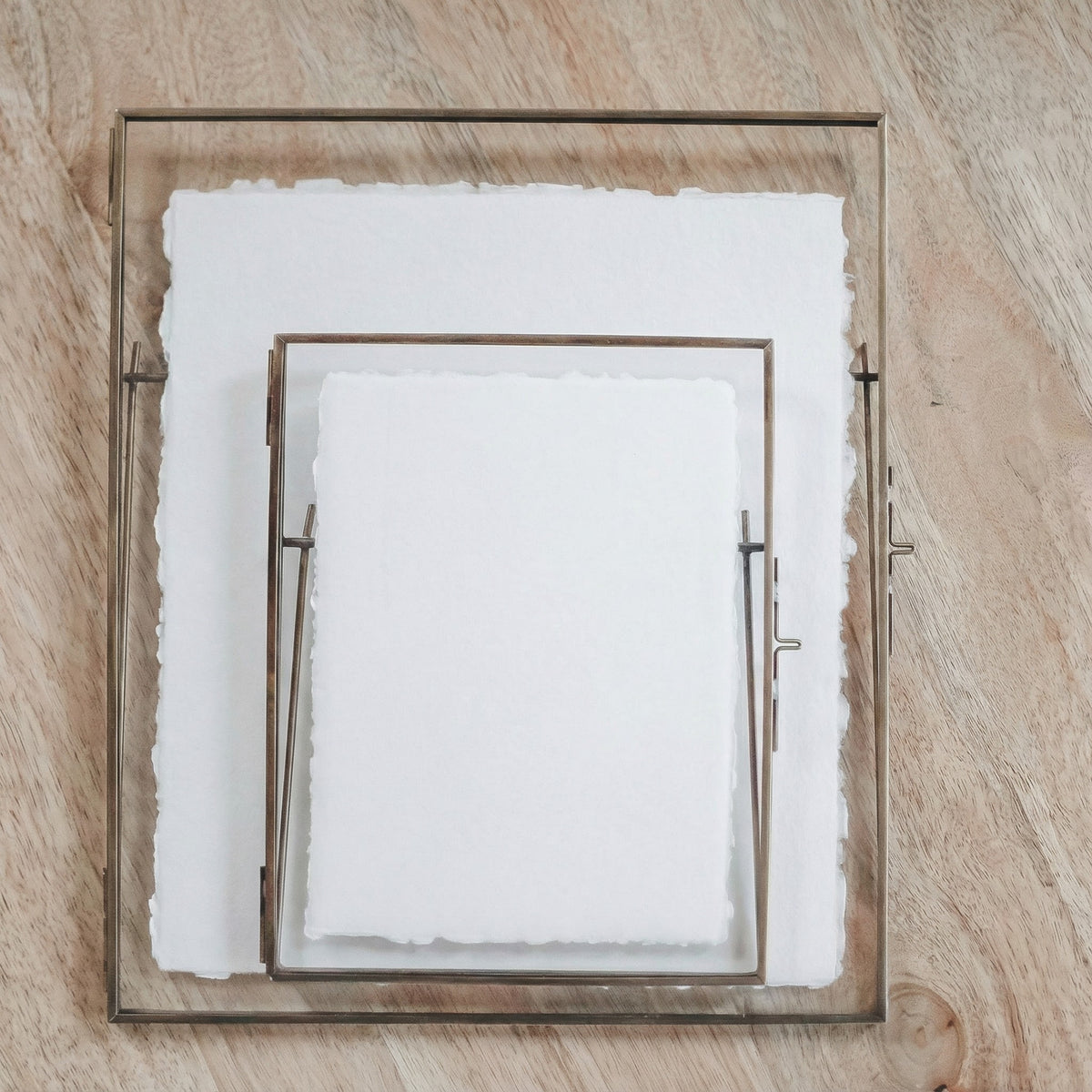 Beautifully Letting Go Glass Table Frame with Deckle-Edge Art