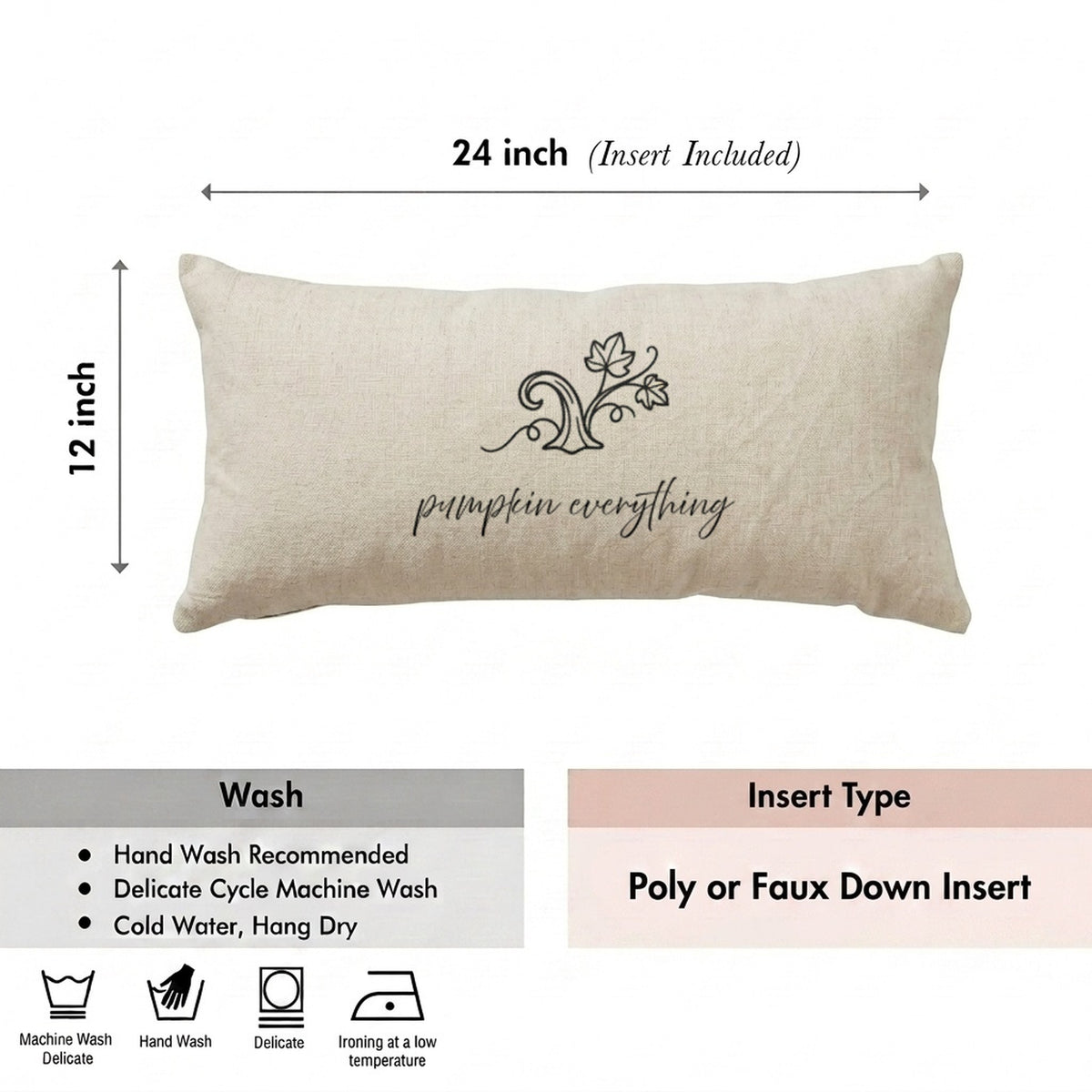 Pumpkin Everything Printed Lumbar Pillow