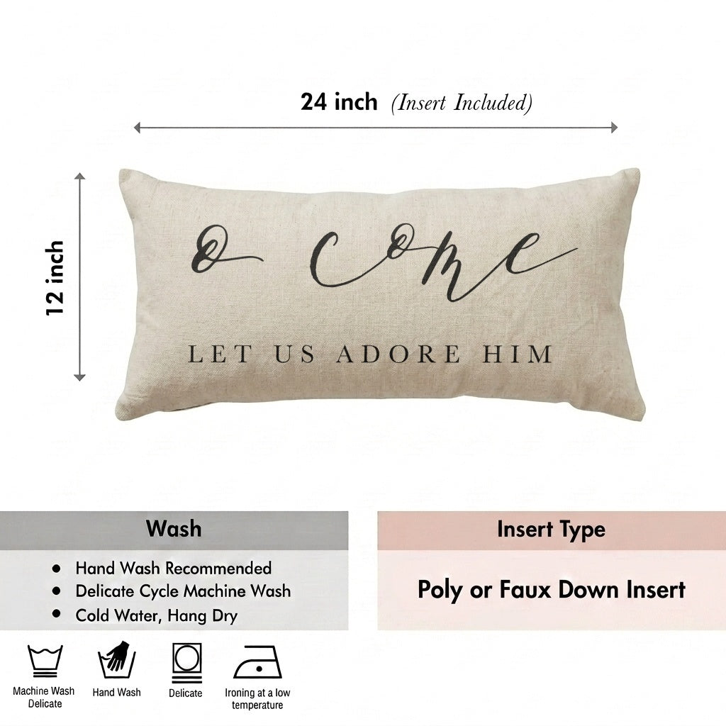 Lumbar Pillows - O Come Let Us Adore Him