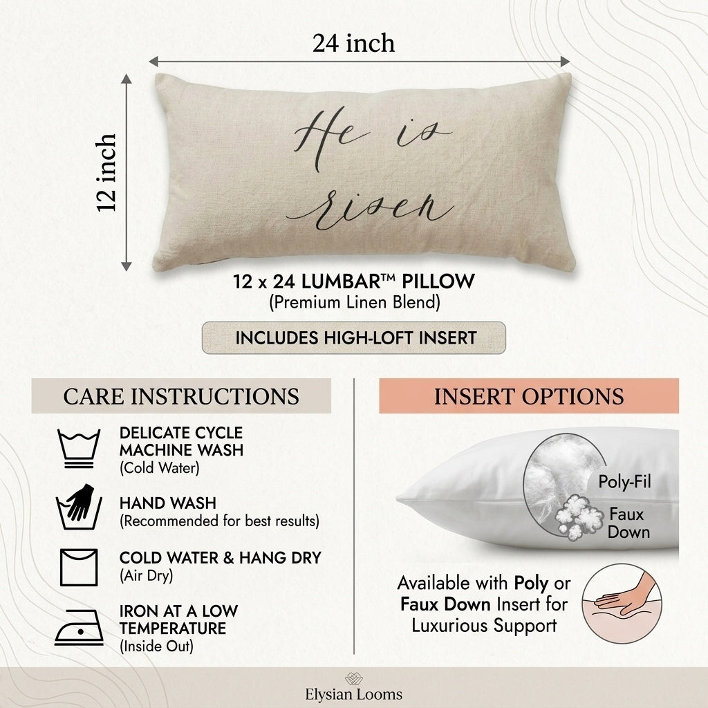 Lumbar Pillows - He is Risen