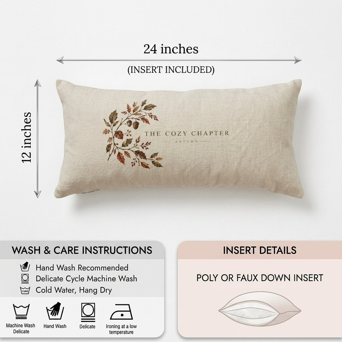 The Cozy Chapter Fall Printed Lumbar Pillow