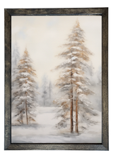 Snow Dusting Wood Framed Print