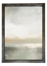 Abstract Greige Wood Framed Print