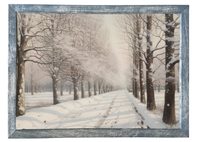 Winter Lane Wood Framed Print