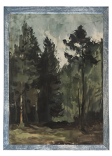 Moody Forest Wood Framed Print