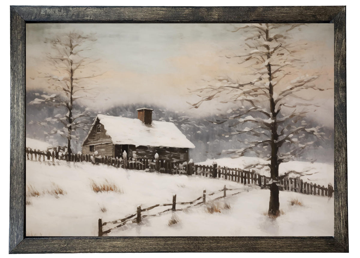 Wooden Frames - Snowy Cabin