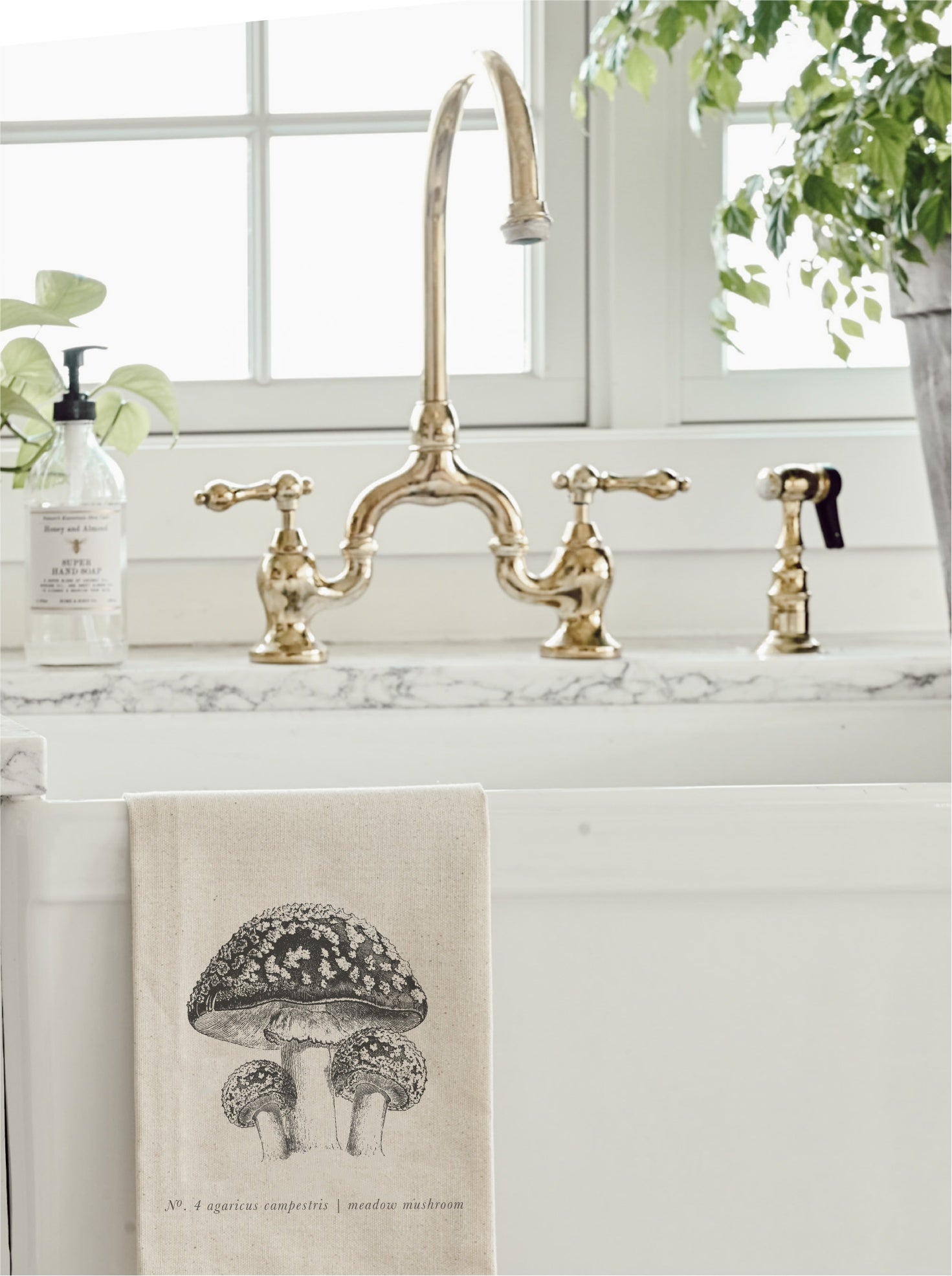 Tea Towel - FruitsVeggies Black + White