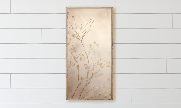 Golden Hour Branches Wood Framed Sign