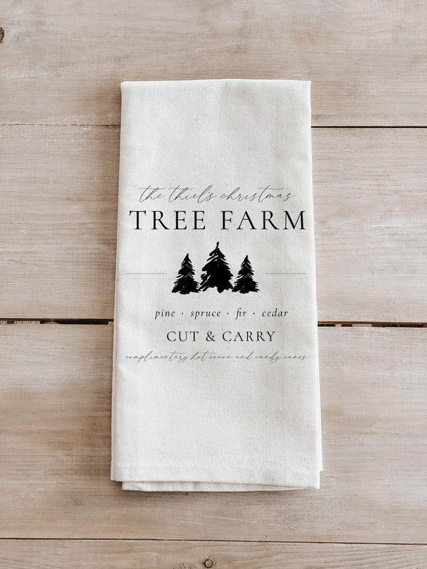 Personalized Tree Farm Kitchen Towel