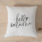 Throw Pillow - Hello Autumn, calligraphy, home decor, fall decor, housewarming gift, cushion cover, throw pillow, seasonal pillow
