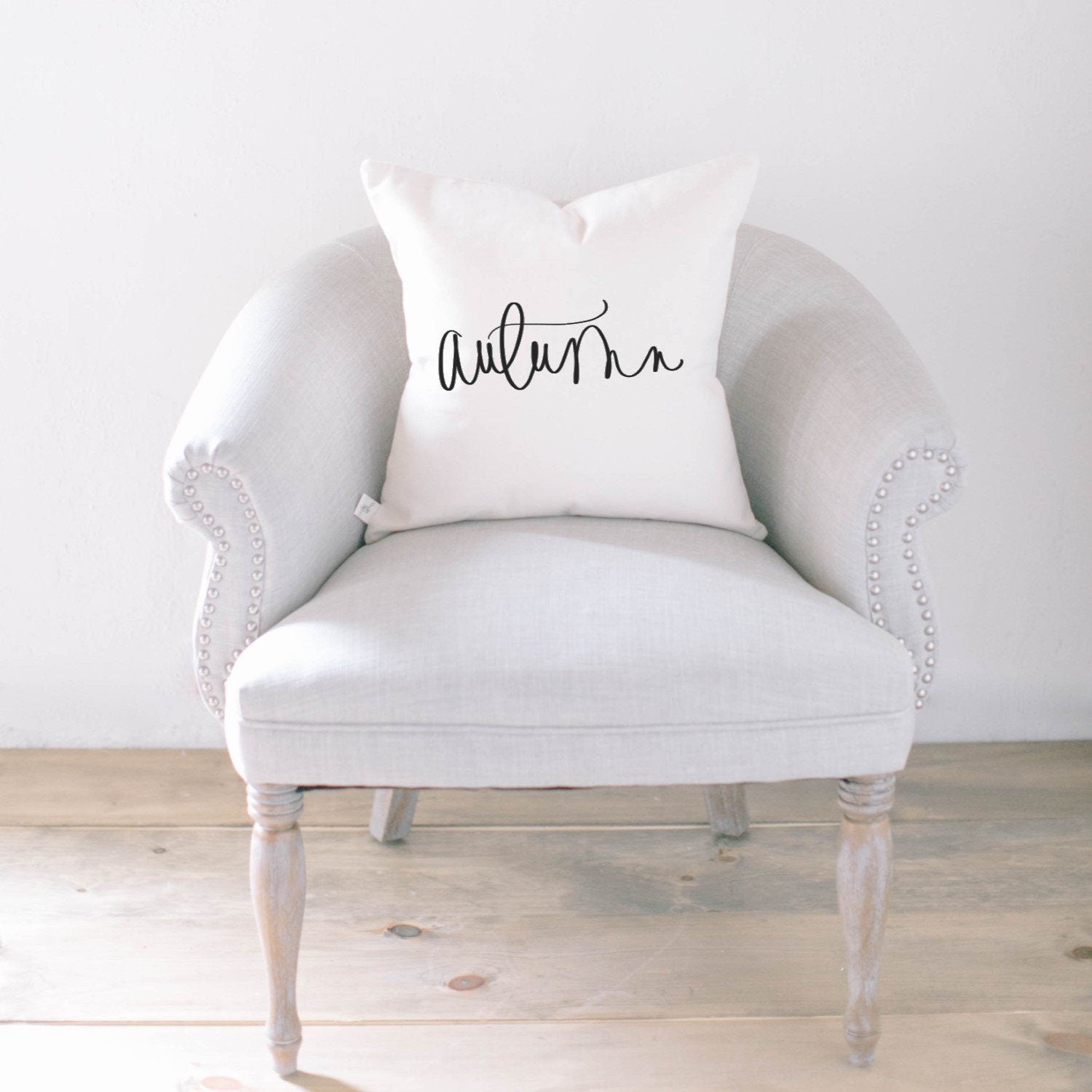 Throw Pillow - Autumn, calligraphy, home decor, fall decor, housewarming gift, cushion cover, throw pillow, seasonal pillow