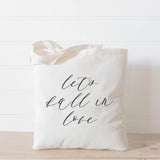 Tote Bag - Let's Fall In Love, fall decor, apple picking, autumn essentials, housewarming gift, lifestyle decor, accessory bag