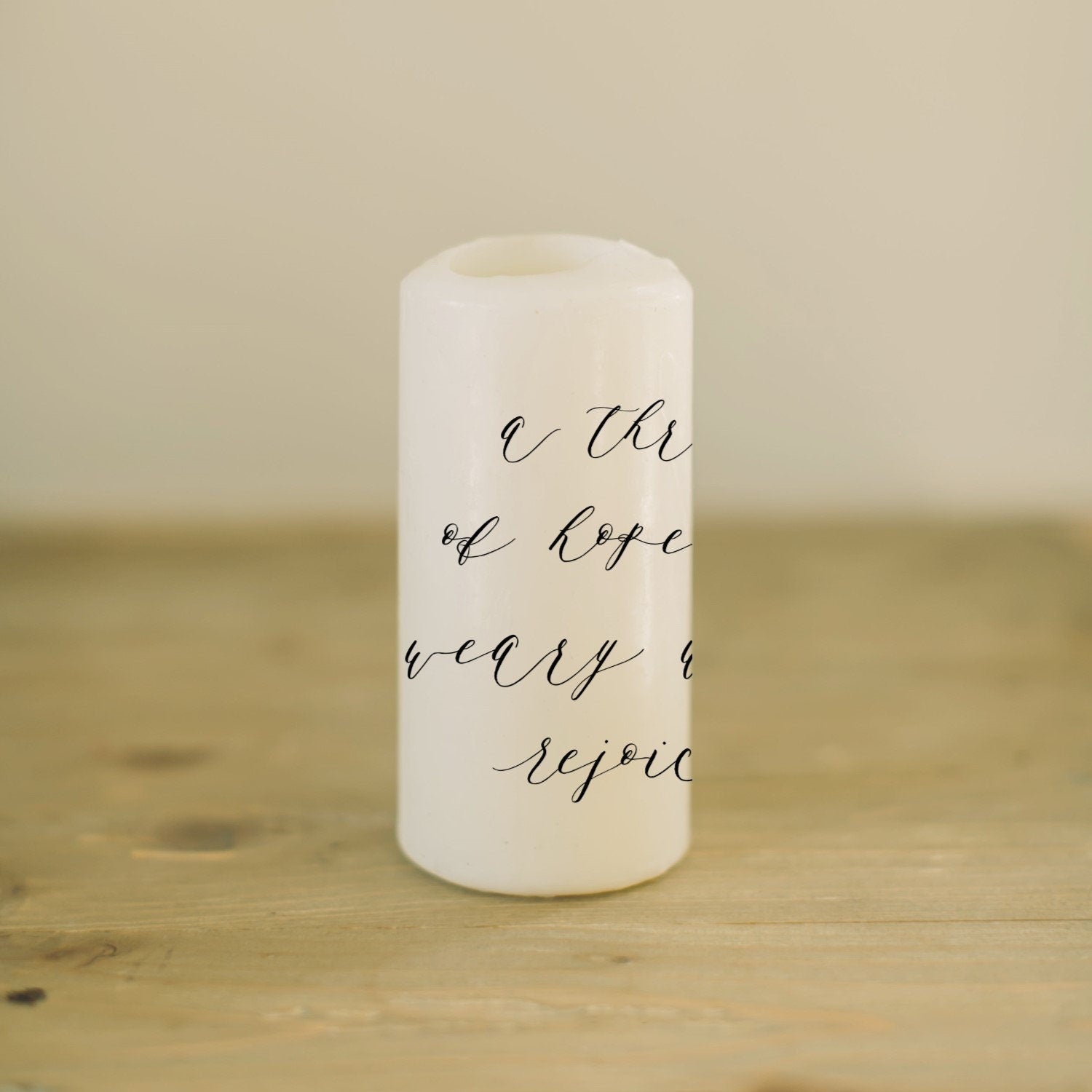 Christmas Pillar Candle - A Thrill Of Hope, home decor, present, housewarming gift, rustic, Christmas Decor, Holiday Decor, Christmas Gift