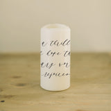 Christmas Pillar Candle - A Thrill Of Hope, home decor, present, housewarming gift, rustic, Christmas Decor, Holiday Decor, Christmas Gift