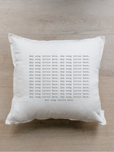 Throw Pillow - Personalized Song Lyrics - Handmade in USA, Organic Cotton, Custom Home Decor, Shop Small, Housewarming gift, Pillow Cover
