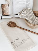 Tea Towel - Autumn Definition - autumn decor, housewarming gift, fall kitchen decor, kitchen decor, seasonal gift, calligraphy design