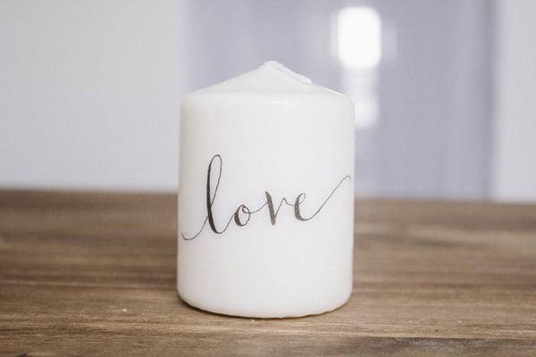 Love Pillar Candle, Wedding Favor, Personalized Wedding Gift, Family Gift, Housewarming gift, Couple gift, Valentines Day