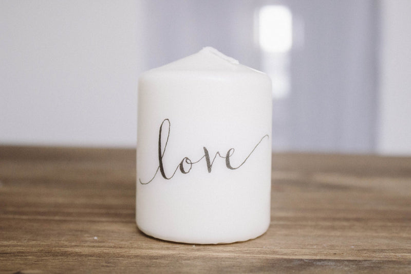 Love Pillar Candle, Wedding Favor, Personalized Wedding Gift, Family Gift, Housewarming gift, Couple gift, Valentines Day