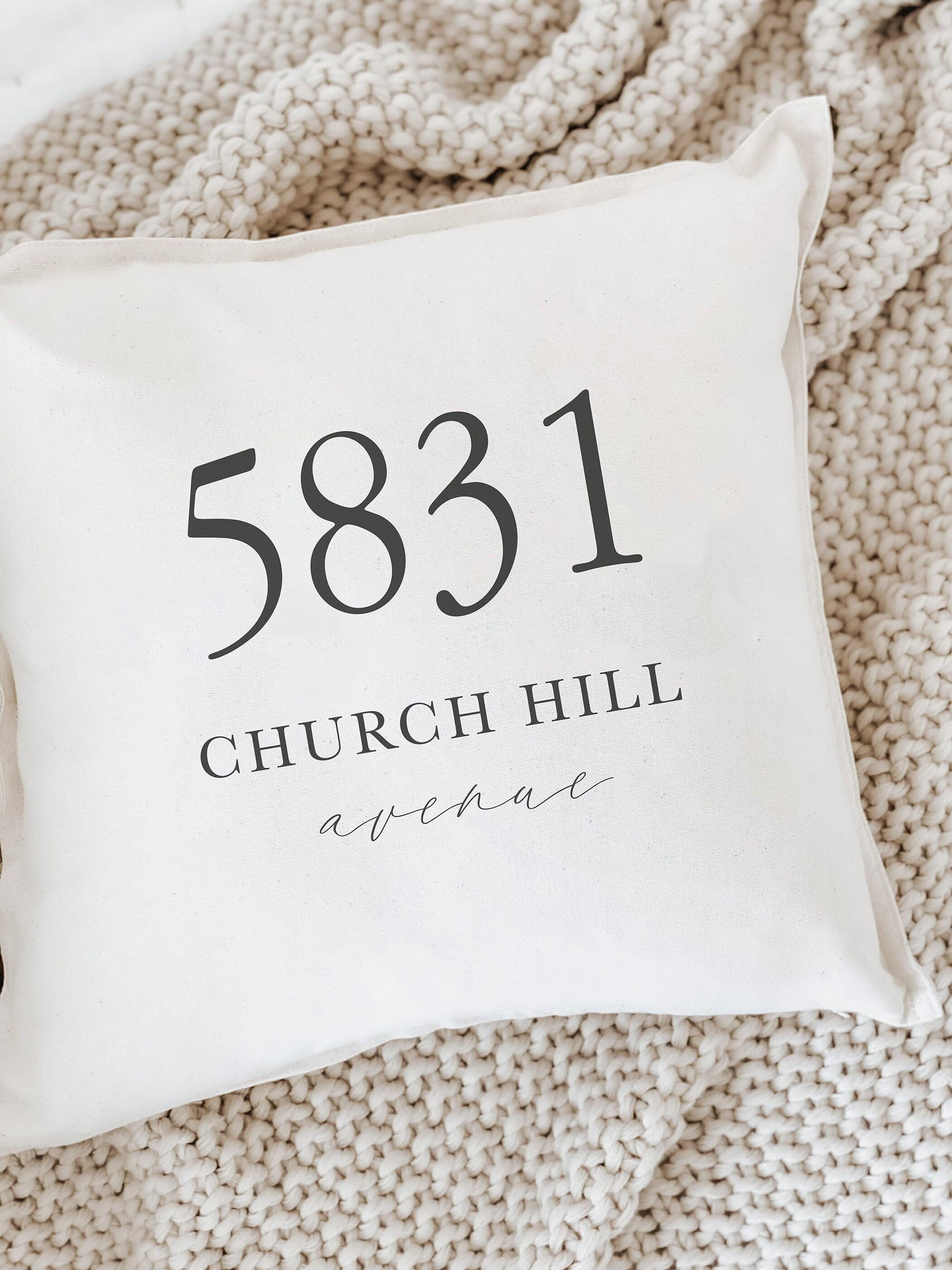 Throw Pillow - Personalized Address - Housewarming, Realtor client gift, newlywed, New Home, gift for mom, mothers day, farmhouse
