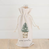 Christmas Wine Bag - Warm Wishes Watercolor, Seasonal Decor, Christmas Gift, Wine Lover, Hostess Gift, Housewarming gift