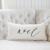 Lumbar Pillow - Noel, Christmas decor, calligraphy, home decor, holiday, cushion cover, cushion sham, seasonal pillow