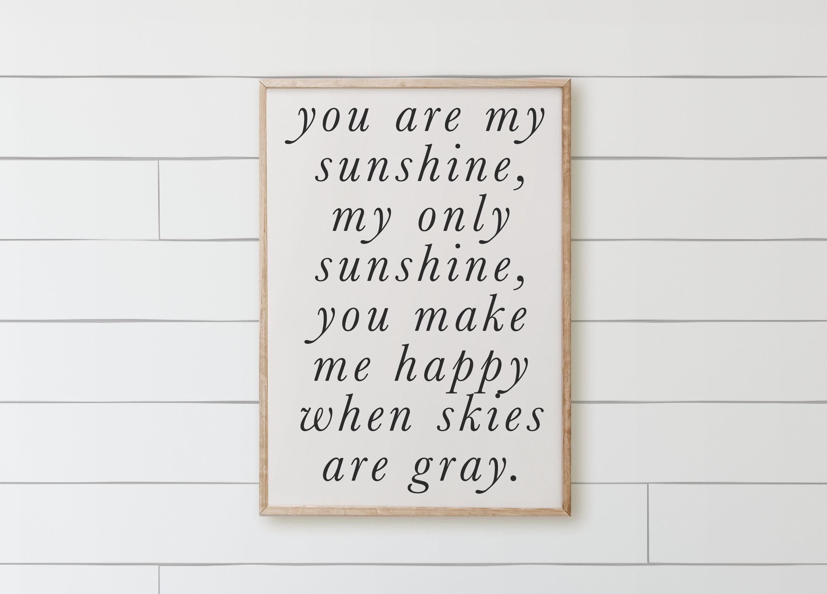 Wood Framed Sign - You are My Sunshine Type Font, home decor, gallery wall, housewarming gift, framed decor, farmhouse style, wall decor