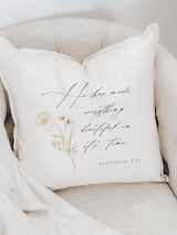 Throw Pillow - Ecclesiastes 3 - Autumn home décor, fall décor, cushion cover, throw pillow, seasonal pillow, cursive font décor