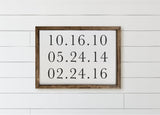 Personalized Dates Wood Framed Sign: Rustic Farmhouse Decor