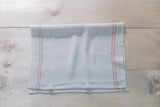 French Linen Grain Sack Kitchen Towel - Red Stripe, 100% Linen, Handmade in France