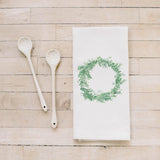 Tea Towel - Floral Wreath Watercolor - Made in the USA housewarming gift, kitchen decor, anniversary present, spring, summer