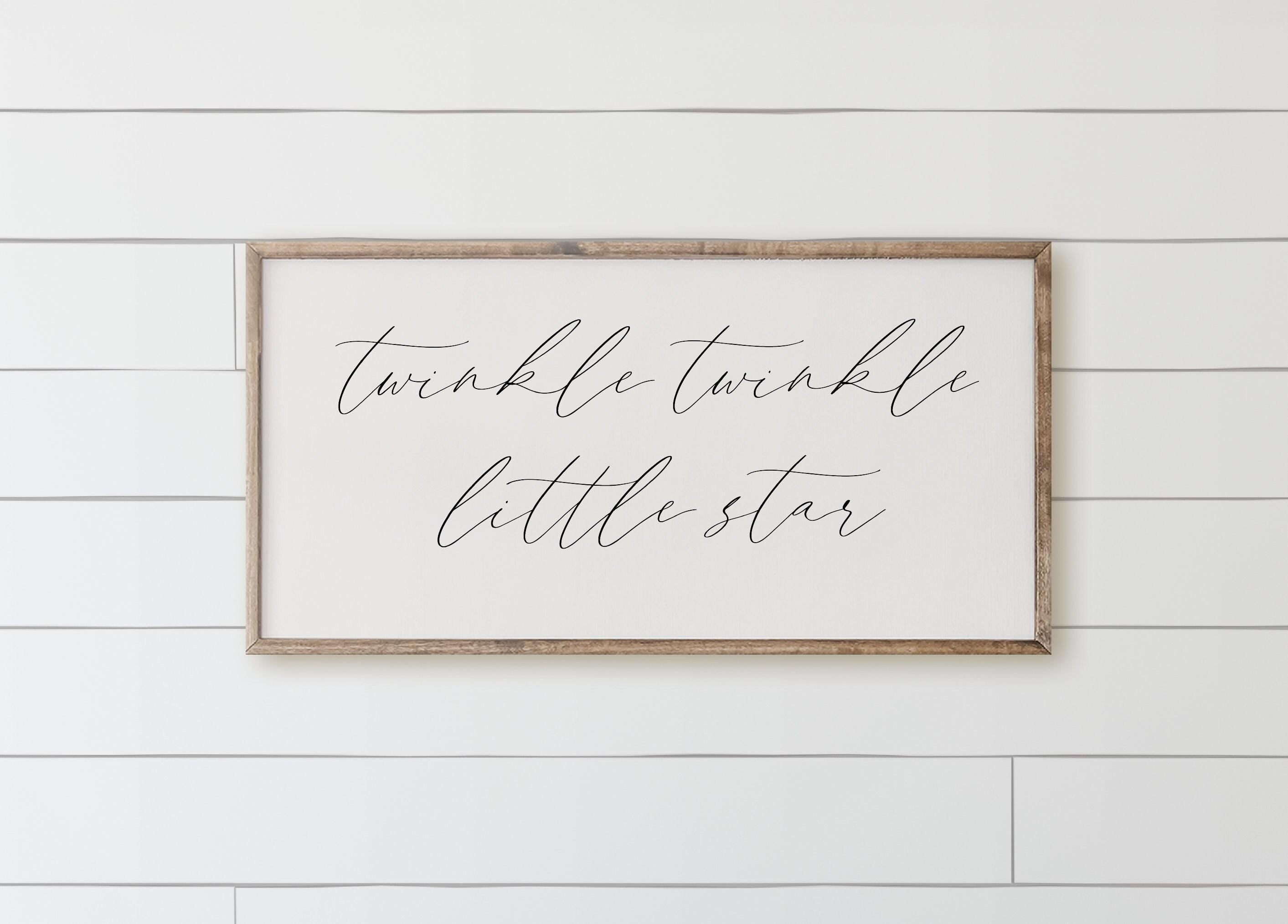 Twinkle Twinkle Little Star Wood Framed Sign: Rustic Nursery Decor