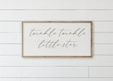 Twinkle Twinkle Little Star Wood Framed Sign: Rustic Nursery Decor