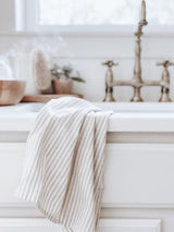 Striped Kitchen Towel - housewarming gift, kitchen decor, cozy home, linen cotton towel