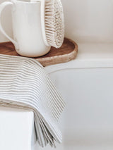 Striped Kitchen Towel - housewarming gift, kitchen decor, cozy home, linen cotton towel