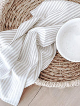 Striped Kitchen Towel - housewarming gift, kitchen decor, cozy home, linen cotton towel