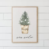 Wood Framed Print - Snowy Cabin - Handmade in USA, gallery wall art, holiday wall art, christmas decor, framed decor