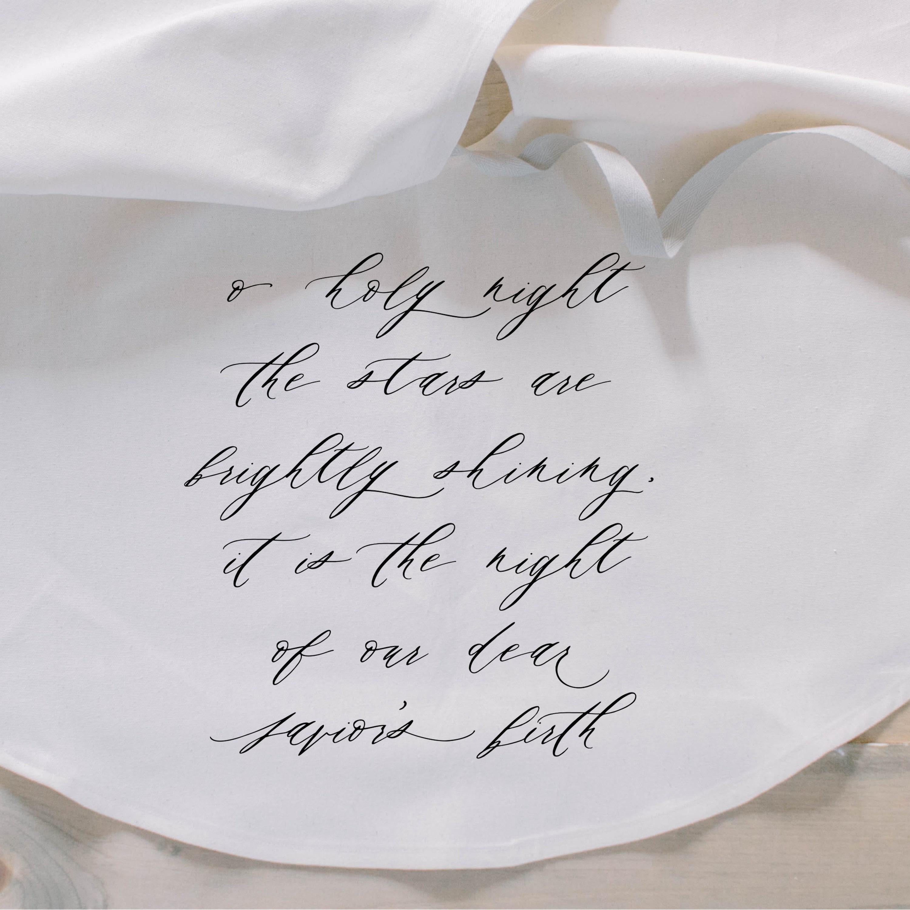 Tree Skirt - Oh Holy Night Full, Christmas home decor, seasonal, present, seasonal decor, winter, holidays, christmas tree