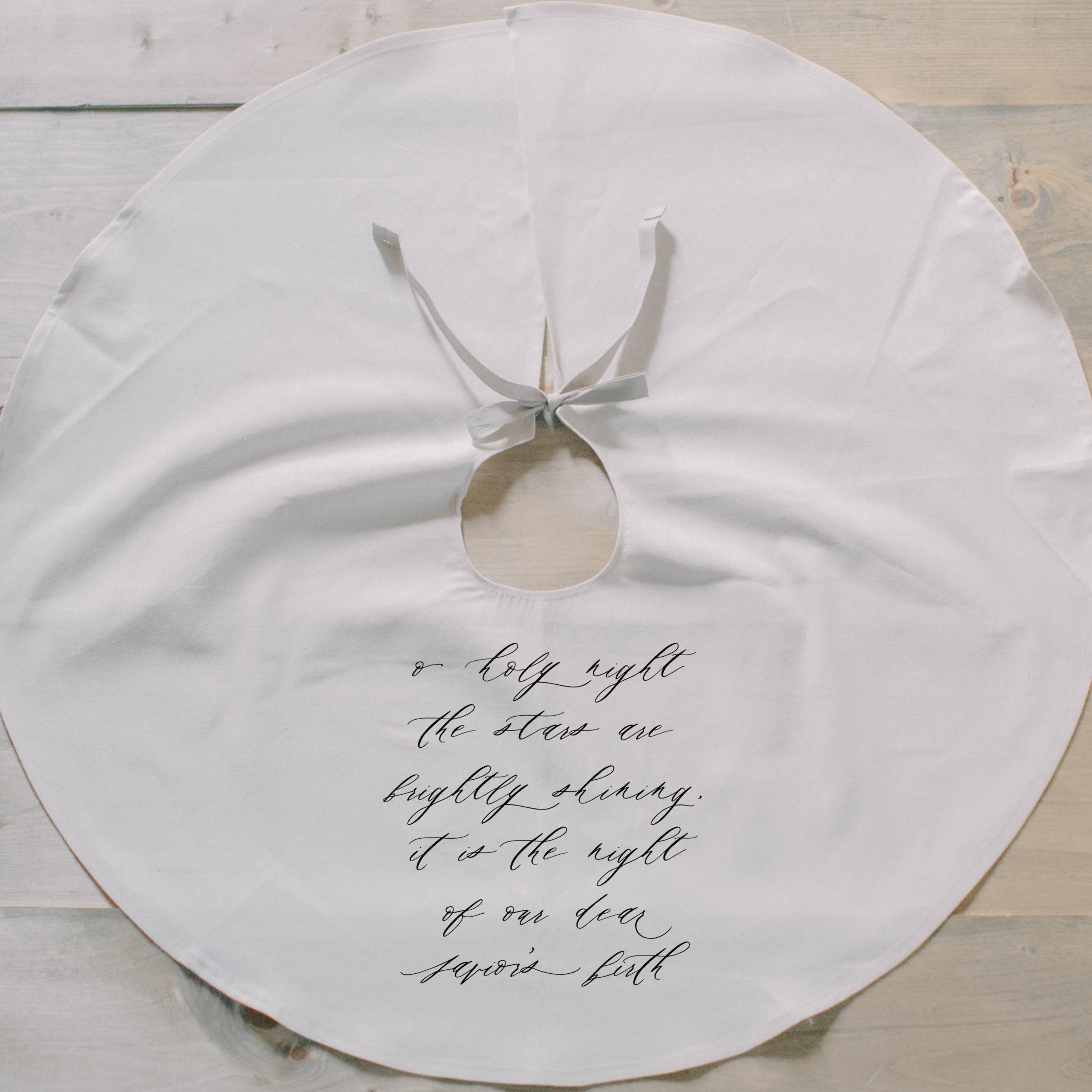 Tree Skirt - Oh Holy Night Full, Christmas home decor, seasonal, present, seasonal decor, winter, holidays, christmas tree