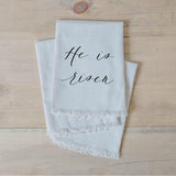 Napkin - He is Risen, home decor, housewarming gift, Easter Gift, place setting, home decor, dinner party, place setting, table setting