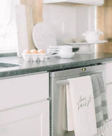 Accent Tea Towel - Grey Striped, present, housewarming, wedding favor, kitchen decor, women's gift, flour sack dish cloth