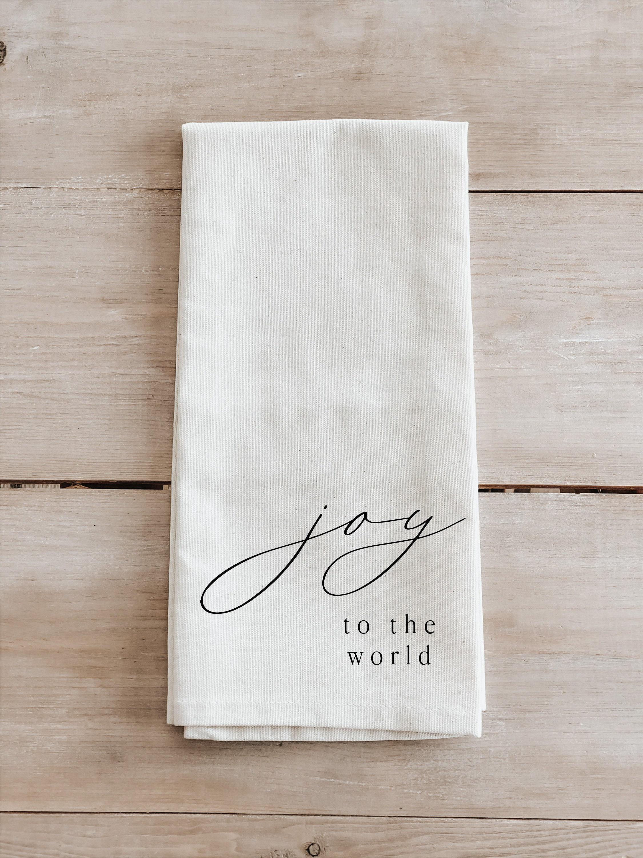 Christmas Kitchen Towel - Joy To The World - Handmade in USA, Holiday Kitchen Towel, Festive Dish Towel, kitchen decor