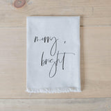 Christmas Napkin - Merry and Bright, present, housewarming gift, tableware, place setting, set the table, linen napkin, Christmas tableware