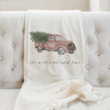 Christmas Throw Blanket - The Most Wonderful Time Watercolor, Lightweight, Winter Decor, Gift for Her, Seasonal Decor, Christmas, Red Truck