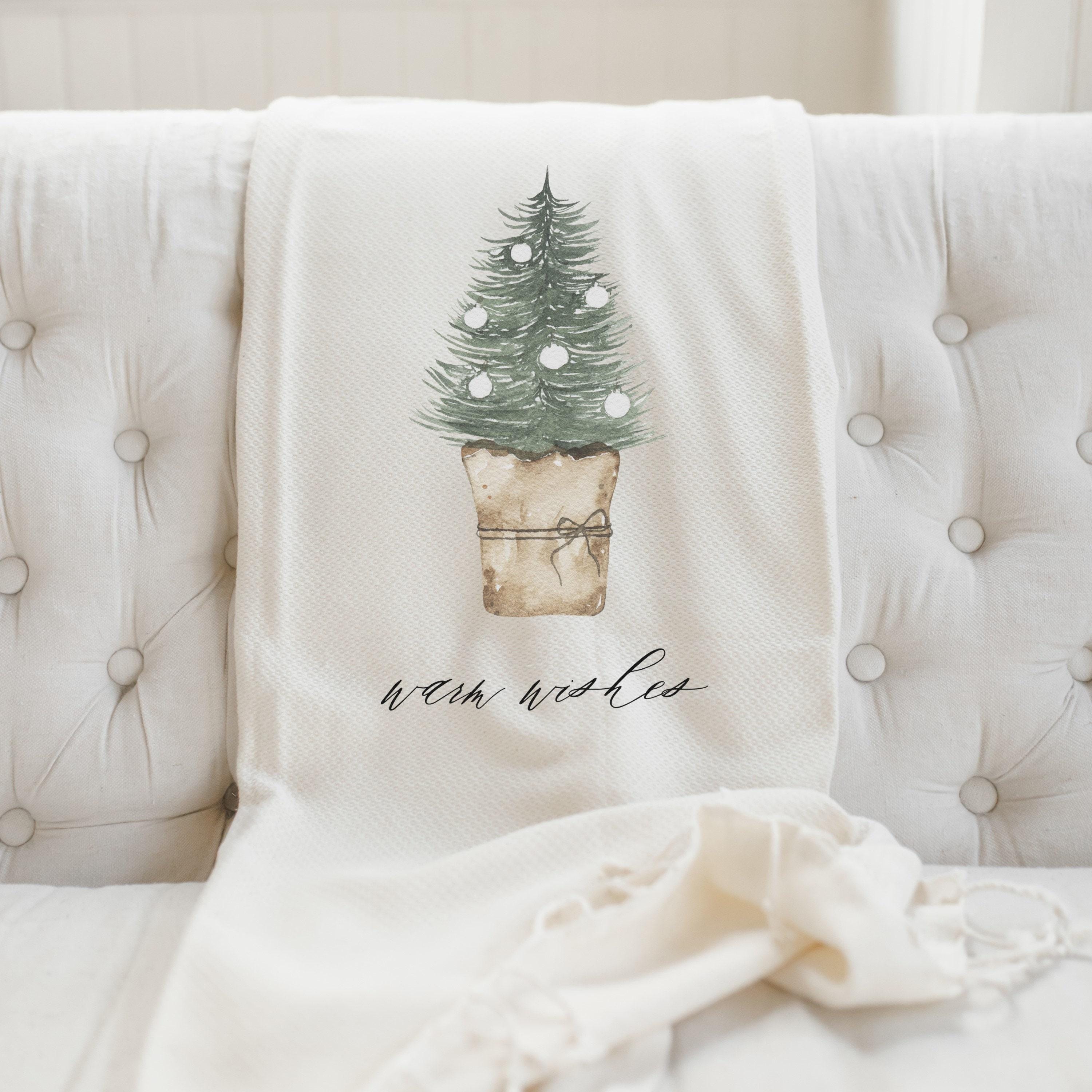 Christmas Throw Blanket - Warm Wishes Watercolor, Lightweight blanket, Winter Decor, Seasonal gift, Christmas throw, holiday gift, cozy