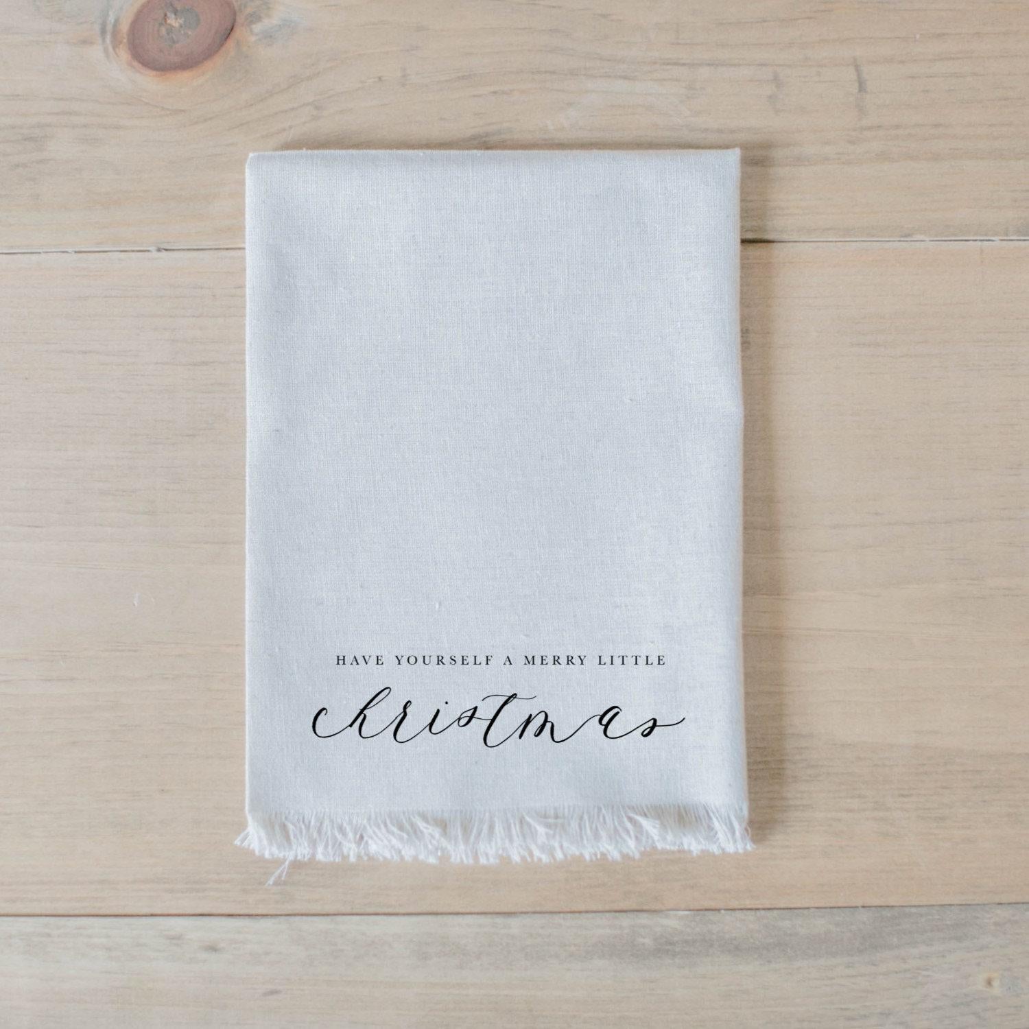 Christmas Napkin - Have Yourself a Merry Little Christmas, present, housewarming gift, tableware, place setting, set the table, linen napkin