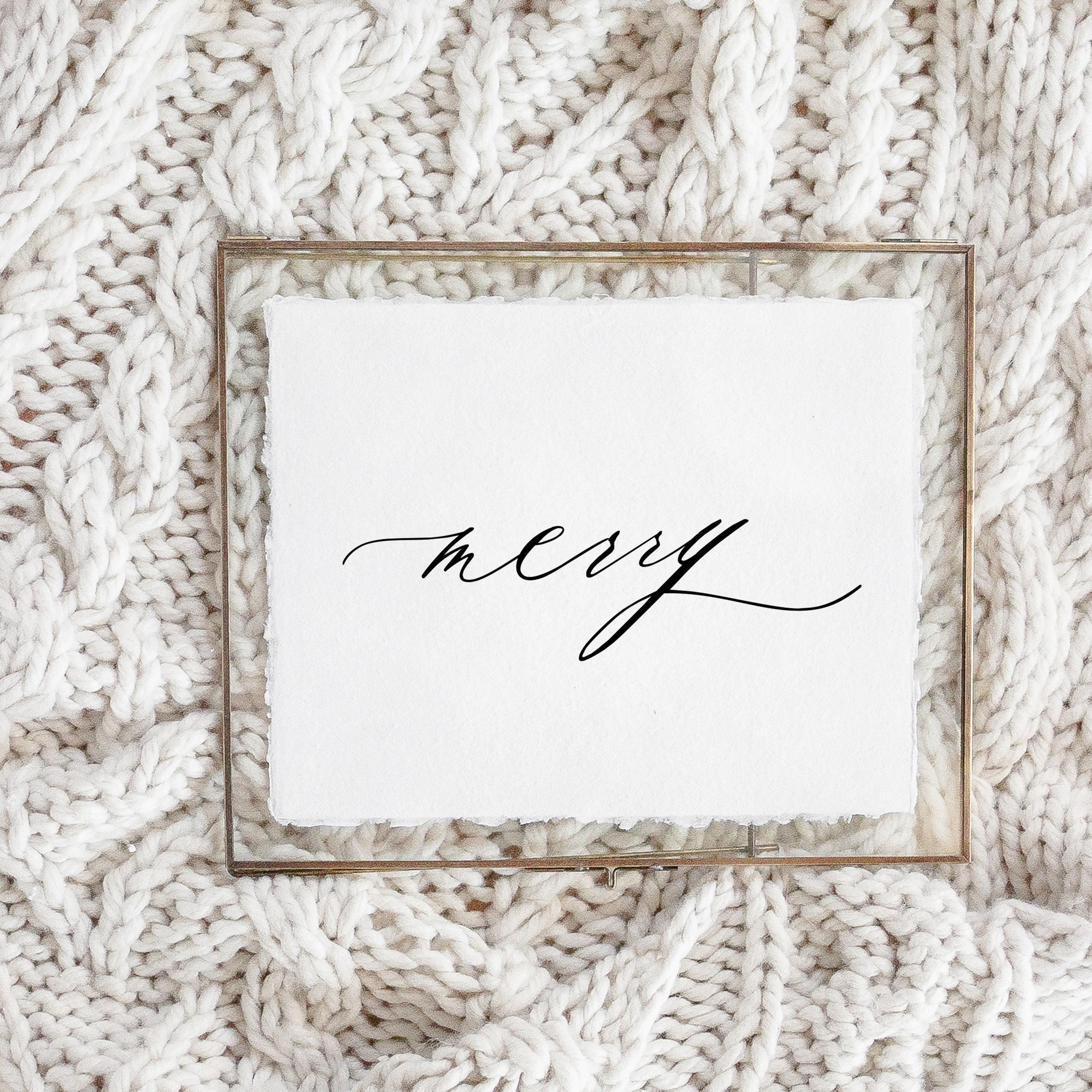 Christmas Calligraphy Print - Merry Script, Winter Decor, Gift, Holiday Gift, Seasonal Home Decor, Christmas decor, wall hanging, wall art