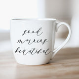 Ceramic Mugs, Set of 2 Good Morning Beautiful & Handsome, couple, wedding gift, newlywed, engagement, wedding shower, anniversary