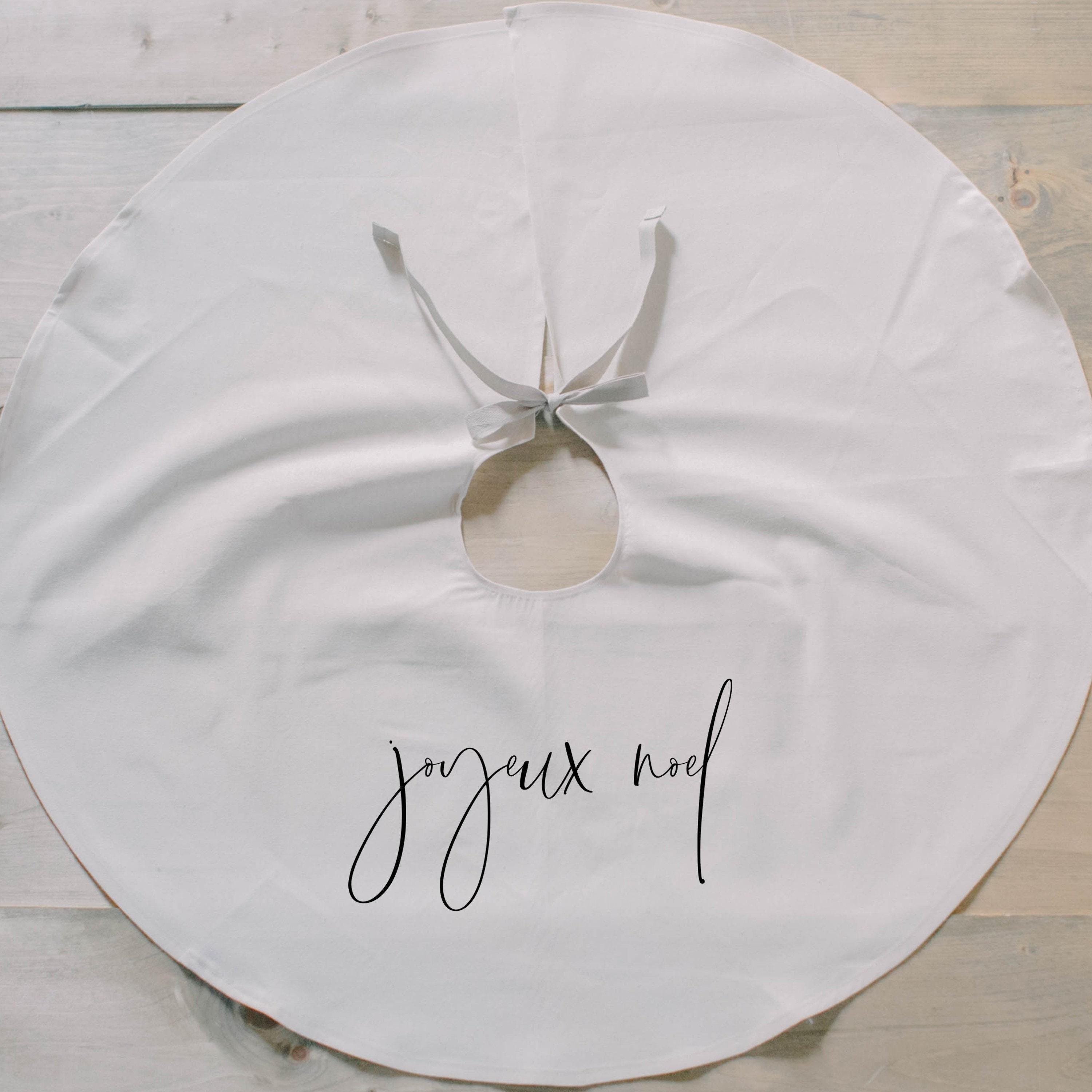 Tree Skirt - Joyeux Noel, Christmas home decor, seasonal, present, seasonal decor, winter, holidays, christmas tree